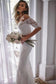 Two Pieces Ivory Lace Mermaid Off The Shoulder Wedding Dresses Beach Wedding SJSPY4YB198