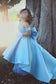 Off The Shoulder Flower Girl Dresses Satin A Line With Bow Knot Asymmetrical