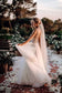 Elegant A Line V Neck Tulle Wedding Dresses With Flowers V Back Beach Wedding SRSPEKH2P28