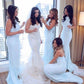 Charming Light Blue Mermaid High Neck Bridesmaid Dresses, Long Wedding Party Dress SRS15101