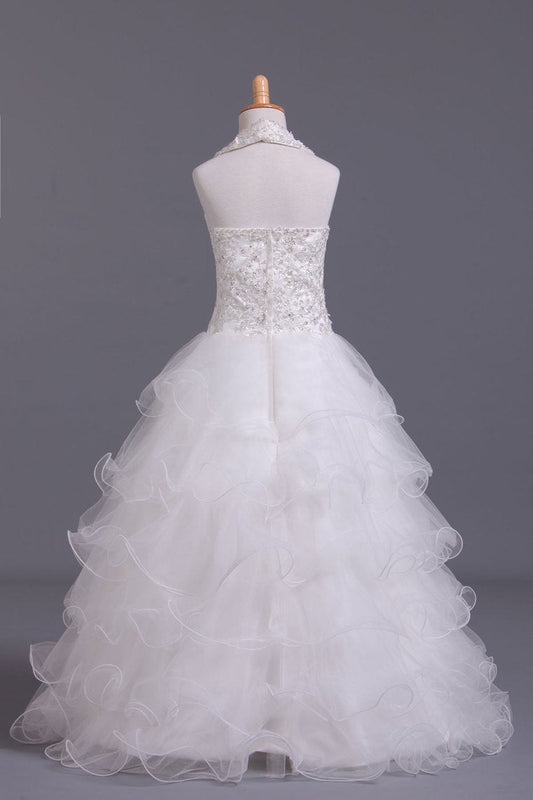 Lovely Flower Girl Dresses Ball Gown Halter Tulle