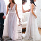 Beach New Style Elegant Modest V-Neck A-Line Backless Tulle Wedding Dresses