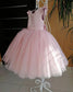 Lovely Pretty Pink Round Neck Tulle Flower Girl Dresses, Cheap Wedding Little Girl SRS15258