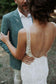 Elegant Mermaid Lace Appliques Straps V Neck Ivory Wedding Dresses, Beach Wedding Gowns SJS15515