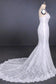 Charming Mermaid Spaghetti Straps Ivory Sweetheart Wedding Dresses with Applique SRS15109