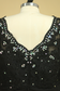 Plus Size Black V Neck Mother Of The Bride Dresses With Beads And Applique Chiffon