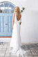 2024 Boho V-neck A-Line White Cheap Lace Chiffon Backless Sash Summer Beach Wedding SRS10071