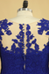 2024 Plus Size Mother Of The Bride Dresses Scoop 3/4 Length Sleeve Lace With Applique Dark Royal Blue