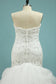 2024 Mermaid Beaded Bodice Wedding Dresses Sweetheart Tulle Sweep Train