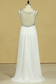 2024 Plus Size Scoop A Line Prom Dresses Chiffon With Beads And Ruffles Floor Length