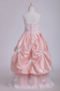 A Line Flower Girl Dresses Strapless With Applique Tulle Floor Length