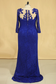 2024 Plus Size Mother Of The Bride Dresses Scoop 3/4 Length Sleeve Lace With Applique Dark Royal Blue