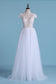 2024 Sexy Beach Wedding Dresses A-Line V-Neck Floor-Length Tulle With Slit