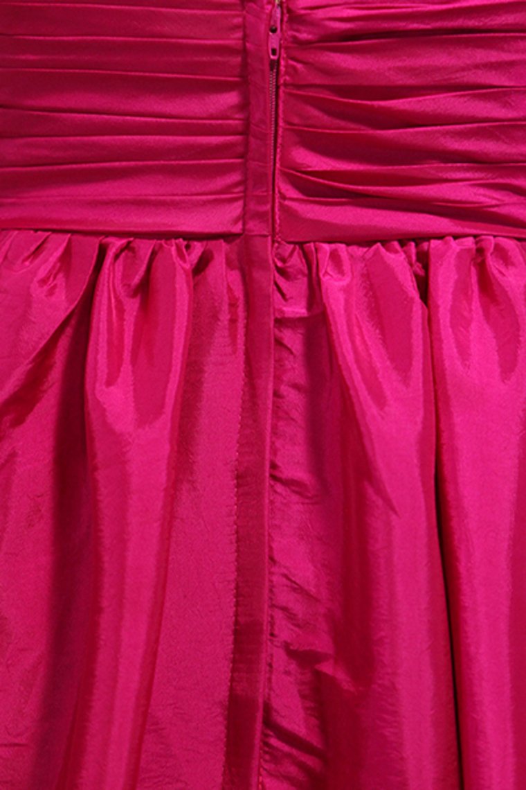 Plus Size A Line Prom Dresses Sweetheart Fuchsia Sweep/Brush Taffeta Zipper Back