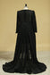 Plus Size A-Line Long Sleeves Lace Prom Dresses Black Asymmetrical