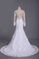 2024 Wedding Dresses Mermaid Scoop Long Sleeves Tulle With Applique Court Train