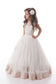 A Line Scoop Tulle With Beads And Applique Flower Girl Dresses