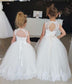 Princess Ivory Flower Girl Dresses with Lace Appliques, Cute Little Girl Dress SRS15590