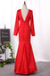 New Arrival Mother Of The Bride Dresses V Neck Long Sleeves Mermaid Stretch Satin