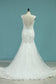 2024 New Arrival Wedding Dresses V Neck Mermaid Tulle With Applique Chapel Train