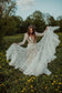 Charming Long Sleeves Lace V Neck Bohemian Backless Beach Wedding SRS15628