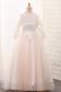 2024 Scoop Flower Girl Dresses Ball Gown Long Sleeves Tulle With Aplique