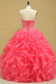 2024 Beautiful Quinceanera Beaded Bodice Sweetheart Floor Length Ruffle Skirt Orange