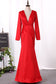 New Arrival Mother Of The Bride Dresses V Neck Long Sleeves Mermaid Stretch Satin