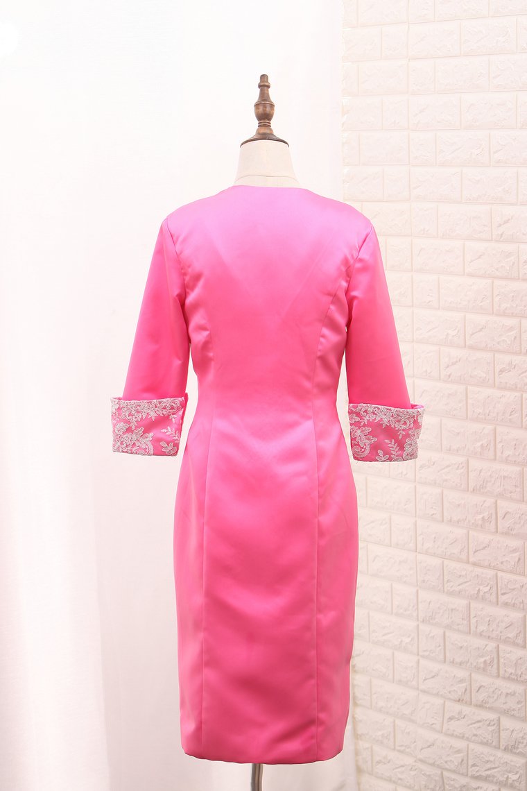 2024 Satin V Neck With Applique And Jacket Mother Of The Bride Dresses