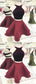 Madeleine Two Pieces Homecoming Dresses Cute Burgundy Short Dress Burgundy CD1021