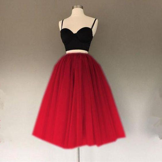 Custom Made Splendid Short A Line Homecoming Dresses Abril Two Piece Short Tulle Gowns CD1868