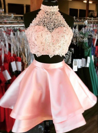 Two piece homecoming Homecoming Dresses dresses, 2 piece homecoming Gloria dresses, pink homecoming dresses CD2207