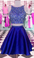 two piece homecoming dresses, short homecoming dress, royal Homecoming Dresses Carley blue homecoming dress CD2462