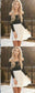 Two Piece Long Sleeves Ivory Dakota Homecoming Dresses Lace Short CD429