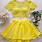 Pearl Homecoming Dresses Yellow Two Piece CD4809