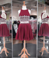 Homecoming Dresses Isla Chiffon Two Piece Beadings Skirt Fashion Style Short Party Gowns CD878