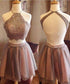 2024 Crop Elaine Homecoming Dresses Lace Top Pleated Tulle Two Piece CD96