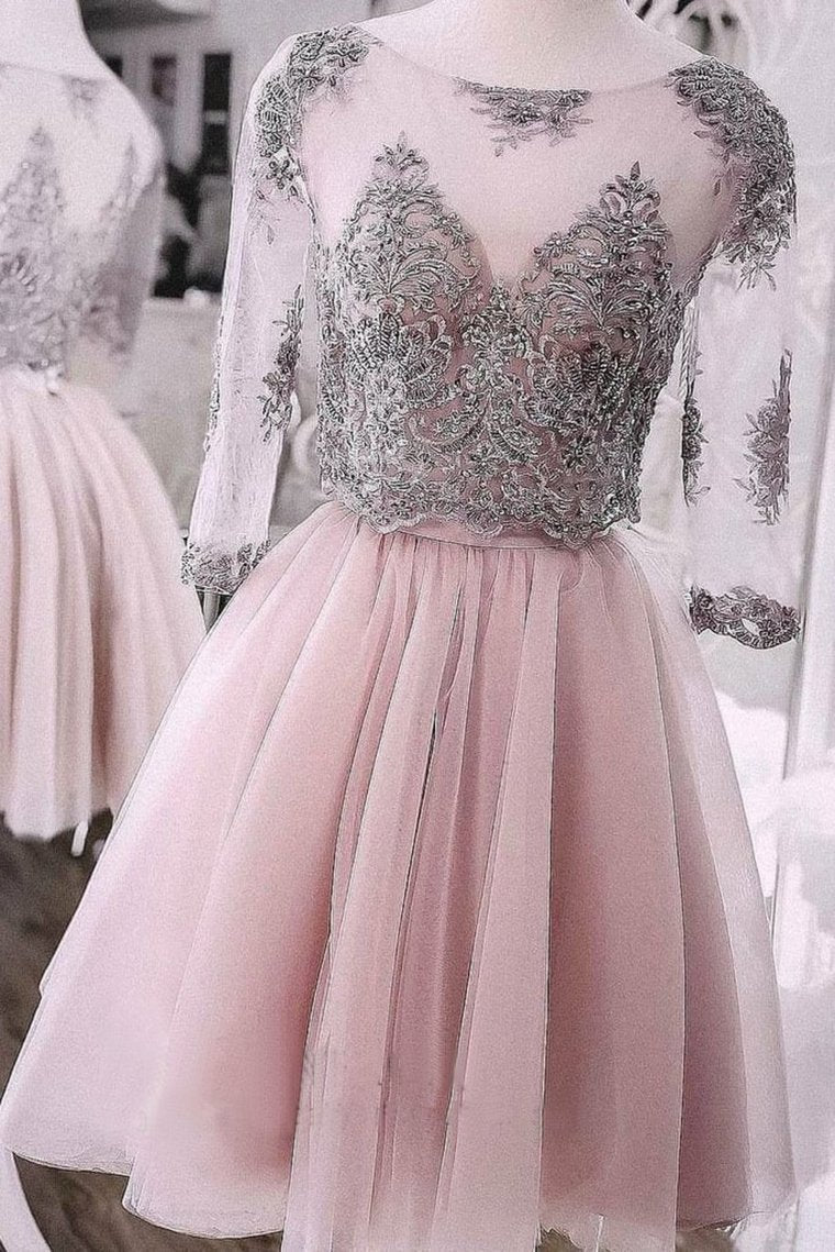 Two Pieces Short Prom Dress Cute Lace Homecoming Dress Tulle Cocktail Dresses