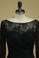 Black Sexy Open Back Long Sleeves Mother Of The Bride Dresses Mermaid Chiffon & Lace