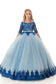 Scoop Ball Gown Mid-Length Sleeves Tulle With Applique Flower Girl Dresses