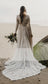 Charming A Line Long Sleeves V Neck Lace Ivory Beach Wedding Dresses, Bridal SRS20395