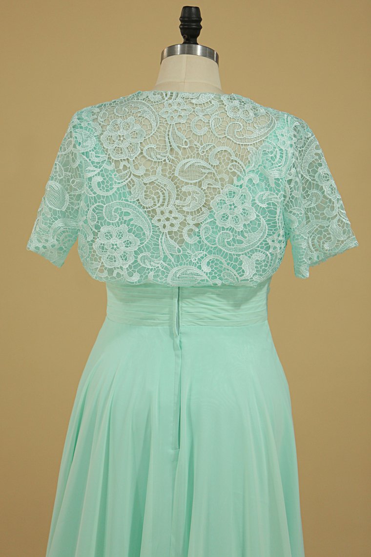 New Arrival Mother Of The Bride Dresses A Line Straps Chiffon & Lace With Jacket