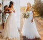 Elegant Tulle Beach 2024 Sweetheart Lace A line Simple Plus Size Country Wedding SRS12176