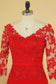 2024 Red V Neck 3/4 Length Sleeve Mother Of The Bride Dresses Chiffon With Applique