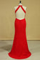 2024 Red Plus Size Scoop Prom Dresses Floor Length Spandex With Beading And Ruffles