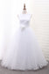 A Line Scoop Flower Girl Dresses Tulle With Handmade Flower Ankle Length