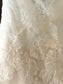 Elegant A Line Lace Appliques Deep V Neck Backless Halter Tulle Beach Wedding Dresses JS858