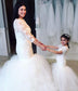 Long Short Sleeves Mermaid Lace Appliques Tulle Flower Girl Dress Wedding Party