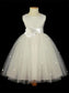 A-line/Princess Hand-made Scoop Flower Sleeveless Long Tulle Flower Girl Dresses