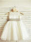 Tea-Length A-line/Princess Bowknot Sleeveless Tulle Scoop Flower Girl Dresses